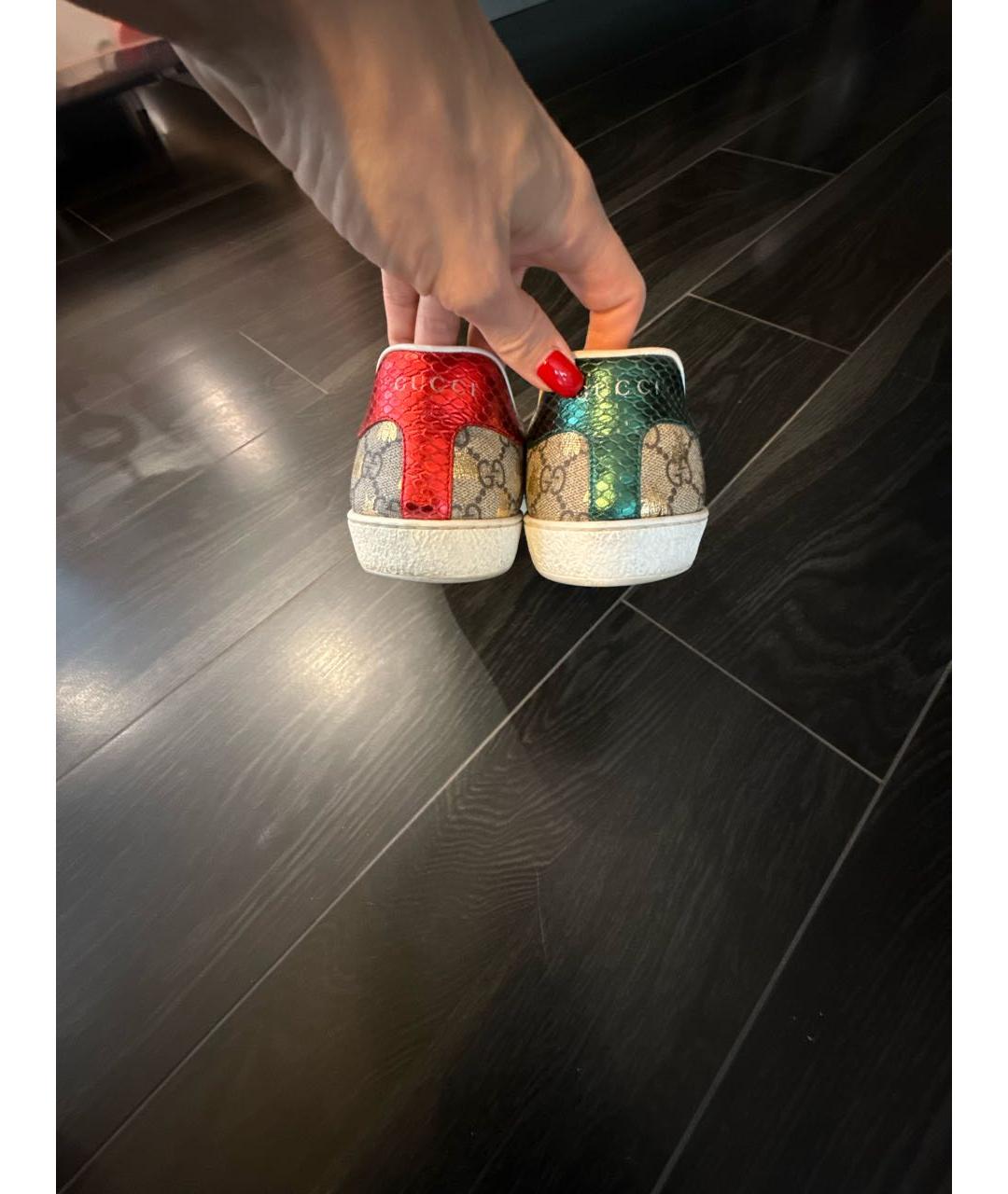 GUCCI Мульти кожаные кеды, фото 5