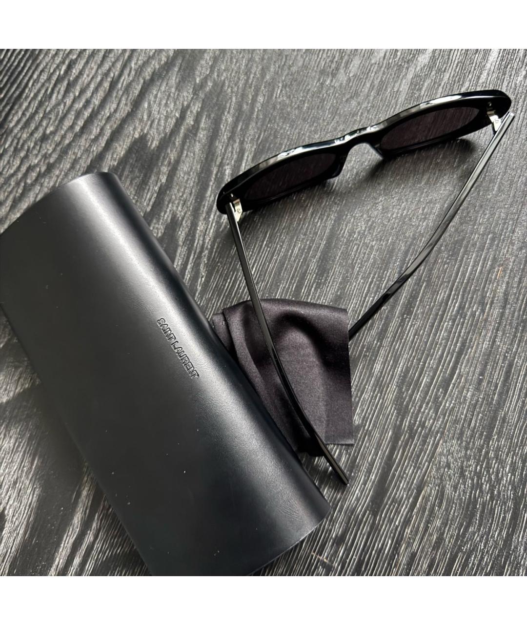SAINT LAURENT Черные пластиковые солнцезащитные очки, фото 4