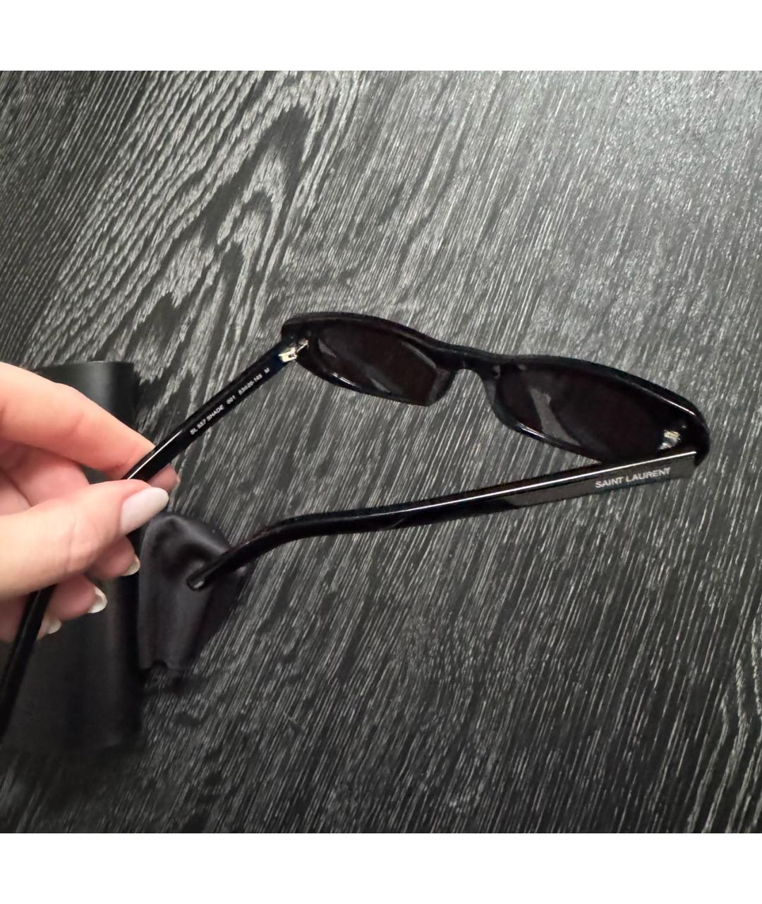 SAINT LAURENT Черные пластиковые солнцезащитные очки, фото 3