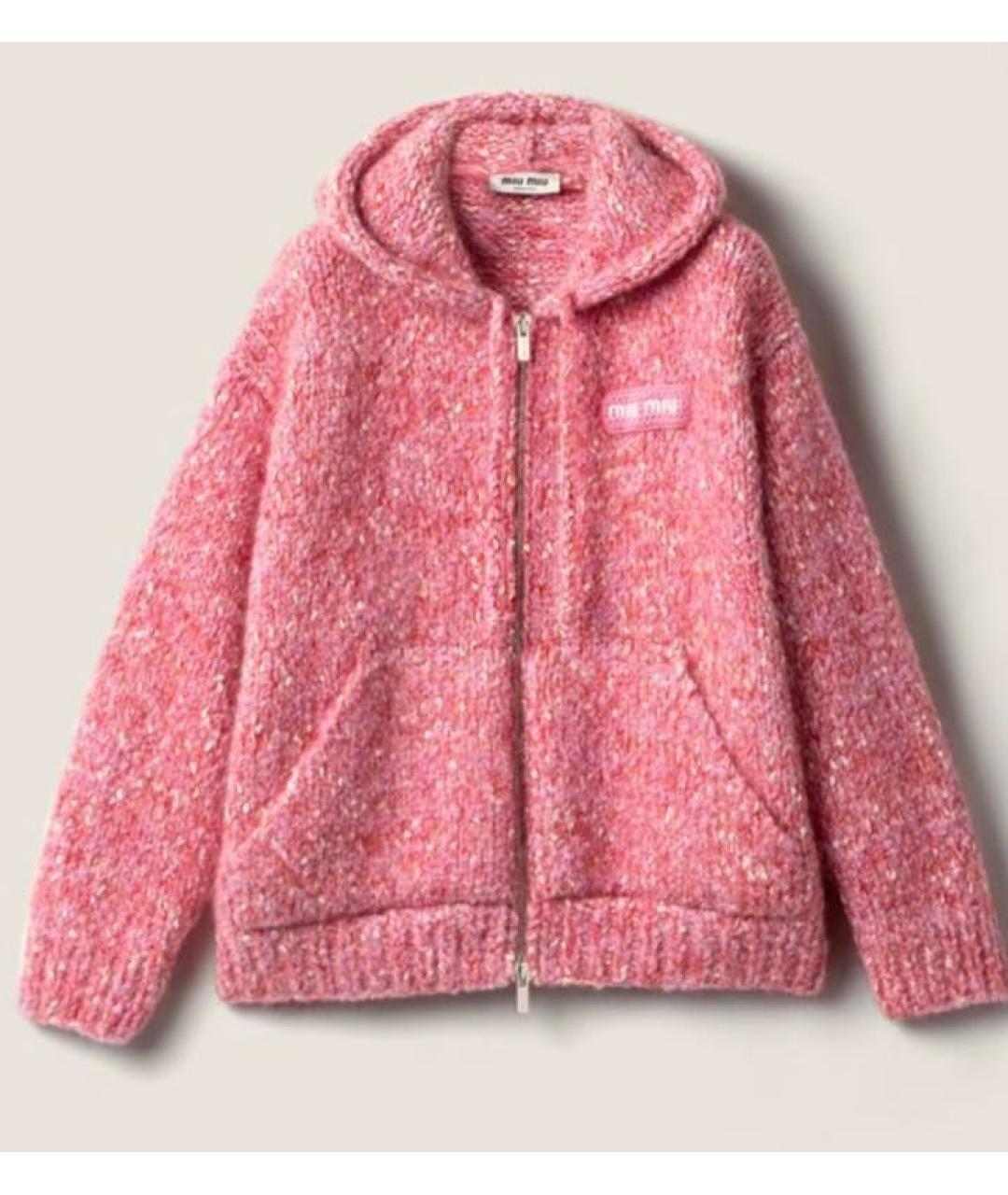 MIU MIU Розовый кашемировый кардиган, фото 2