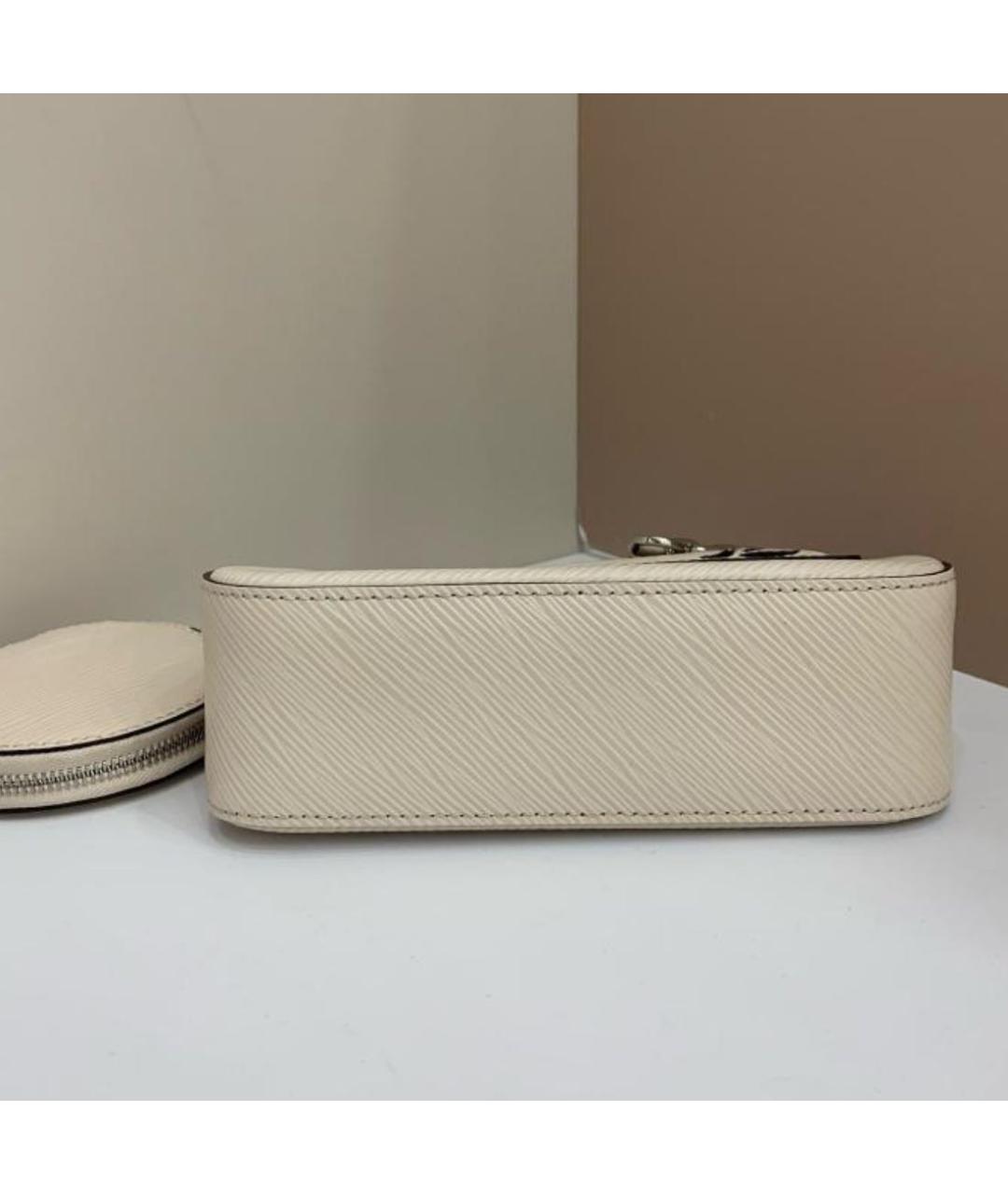 LOUIS VUITTON Бежевая кожаная сумка через плечо, фото 6