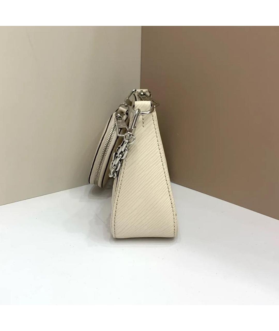 LOUIS VUITTON Бежевая кожаная сумка через плечо, фото 3