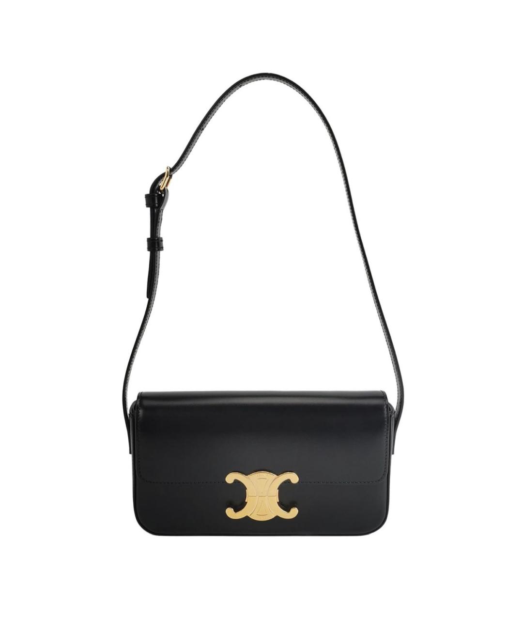 CELINE Черная кожаная сумка через плечо, фото 9