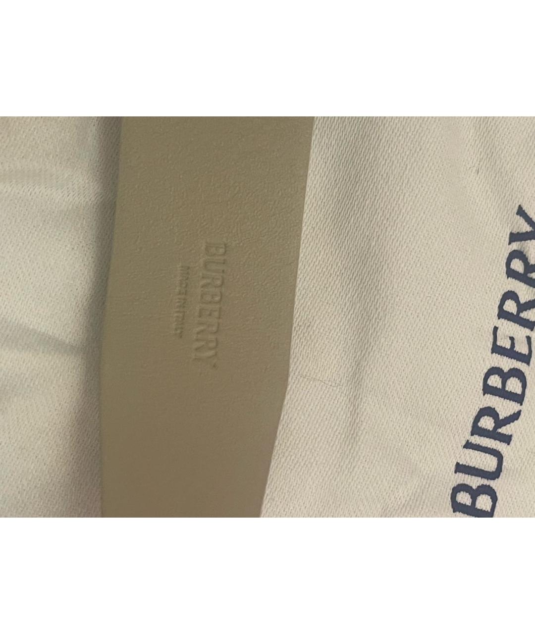 BURBERRY Бежевый кожаный ремень, фото 5