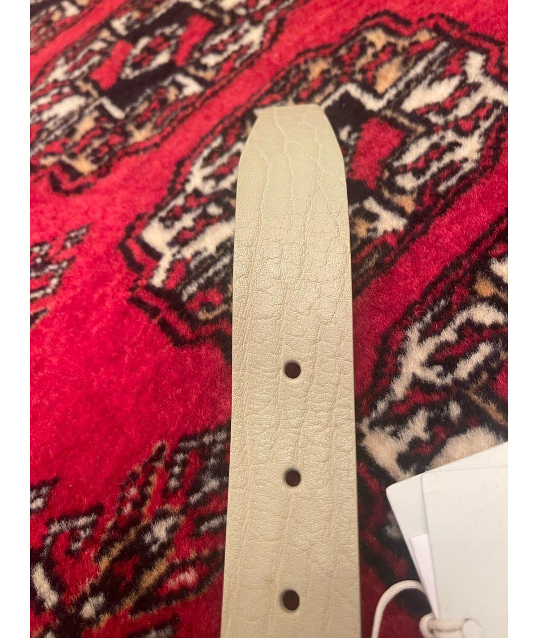 BURBERRY Бежевый кожаный ремень, фото 4