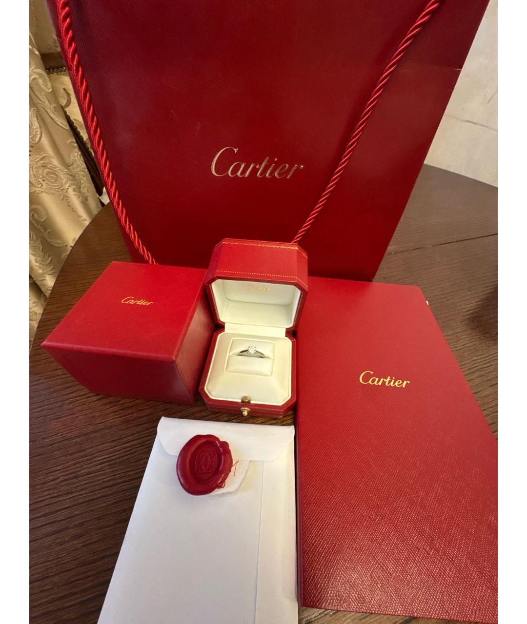 CARTIER Белое платиновое кольцо, фото 2