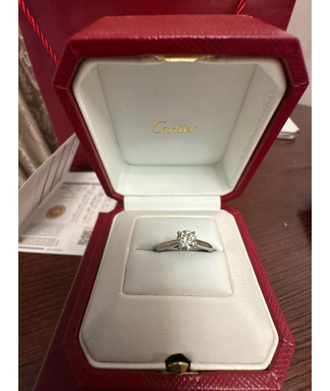 CARTIER Белое платиновое кольцо, фото 6