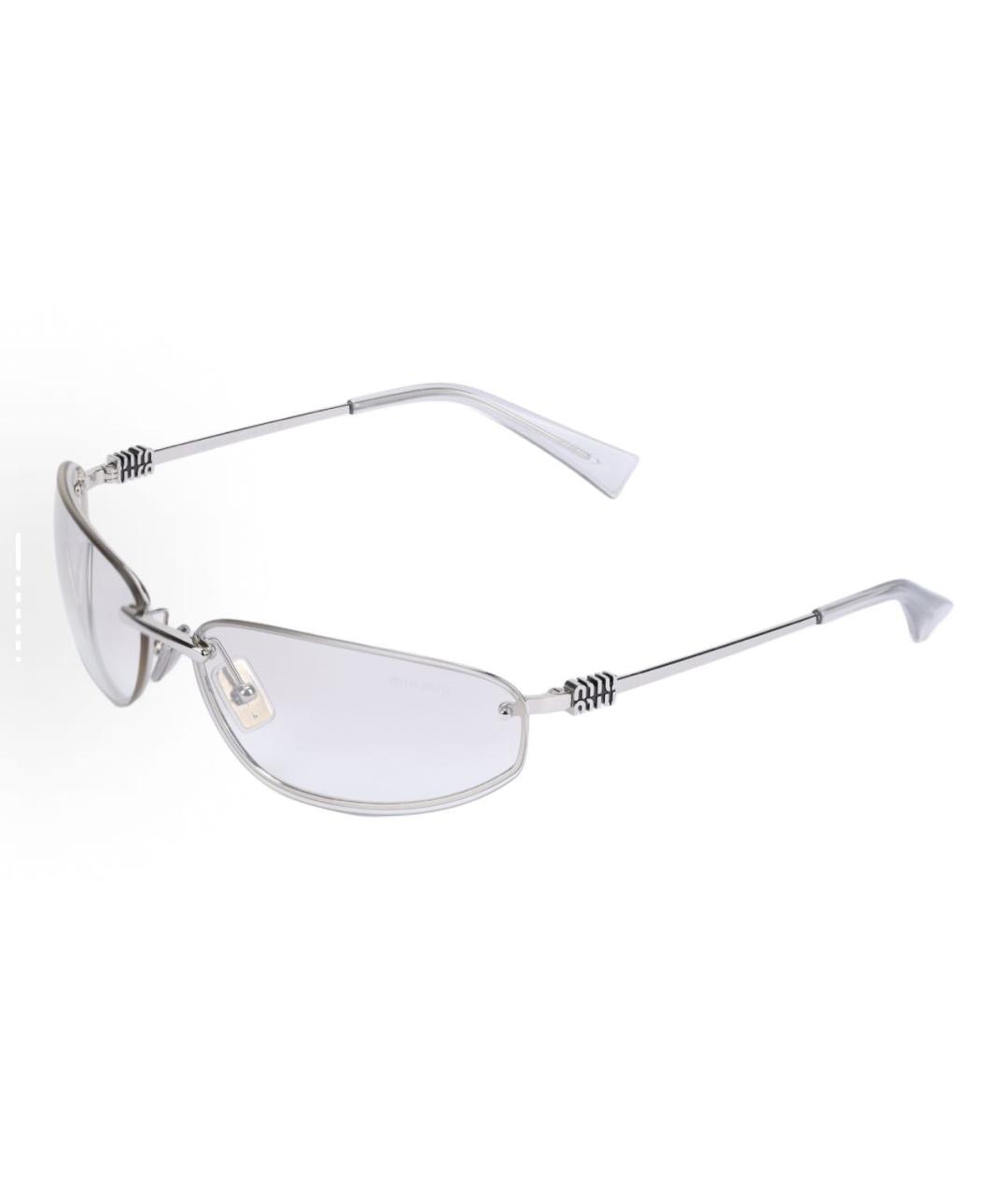 MIU MIU Серебряные металлические солнцезащитные очки, фото 5