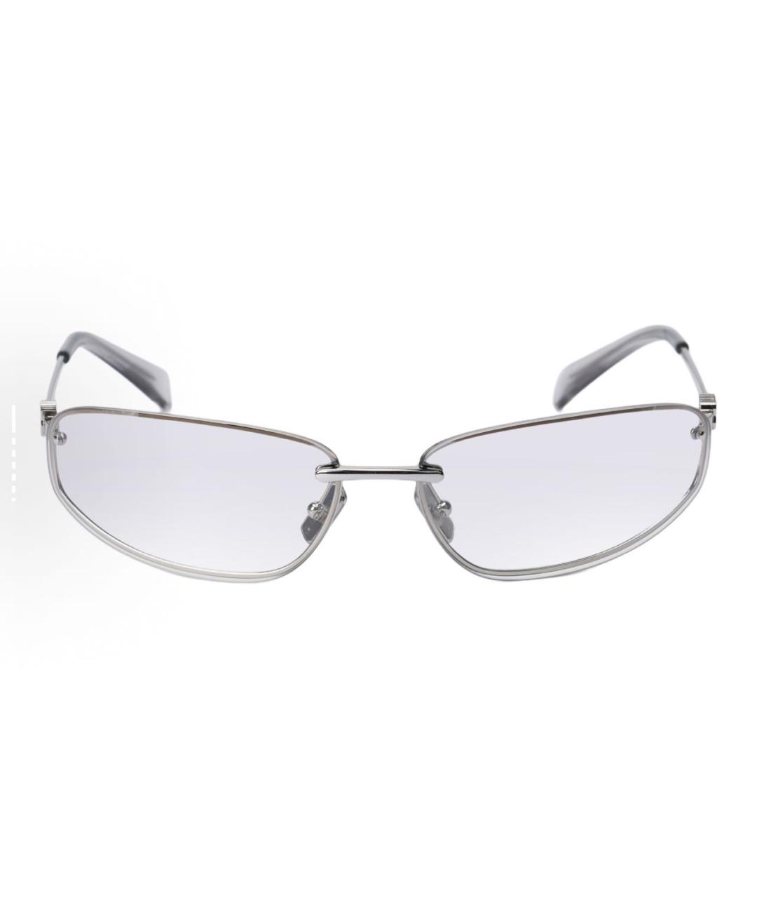 MIU MIU Серебряные металлические солнцезащитные очки, фото 3