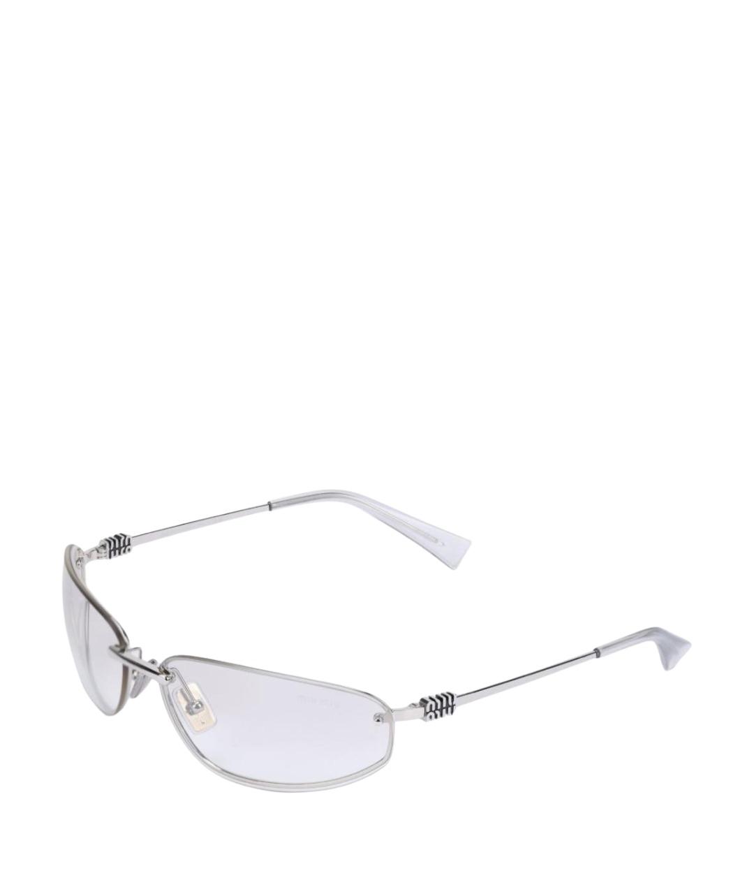 MIU MIU Серебряные металлические солнцезащитные очки, фото 1