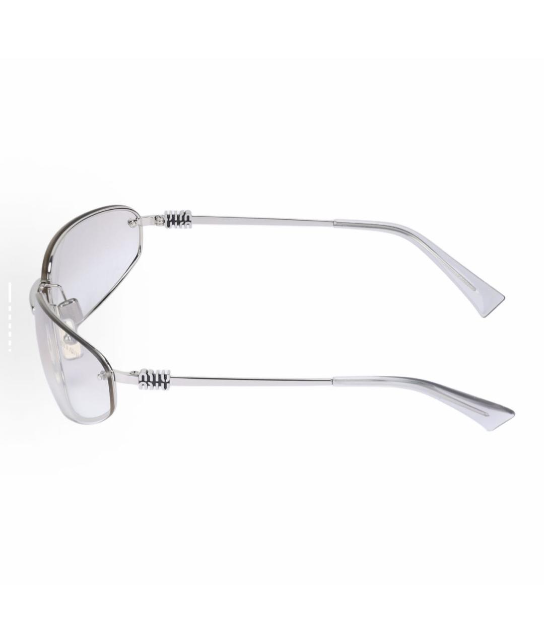 MIU MIU Серебряные металлические солнцезащитные очки, фото 4
