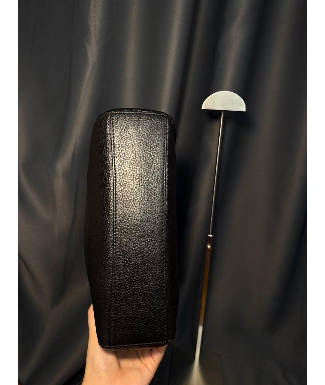 COACH Черная кожаная сумка с короткими ручками, фото 5