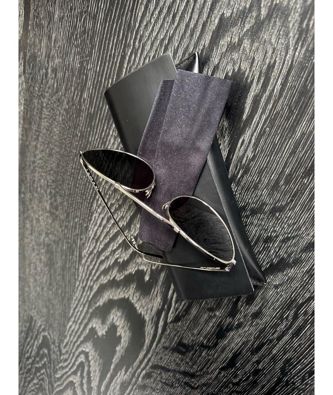 SAINT LAURENT Серебряные металлические солнцезащитные очки, фото 7