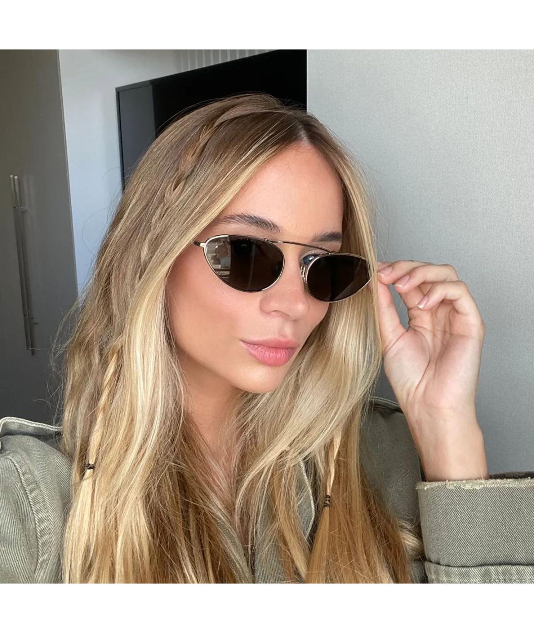 SAINT LAURENT Серебряные металлические солнцезащитные очки, фото 6