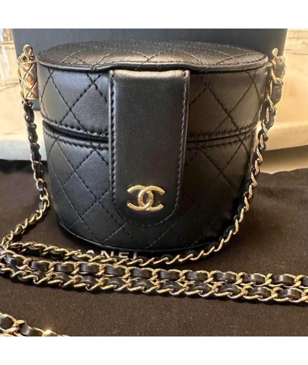 CHANEL Черная кожаная сумка через плечо, фото 6