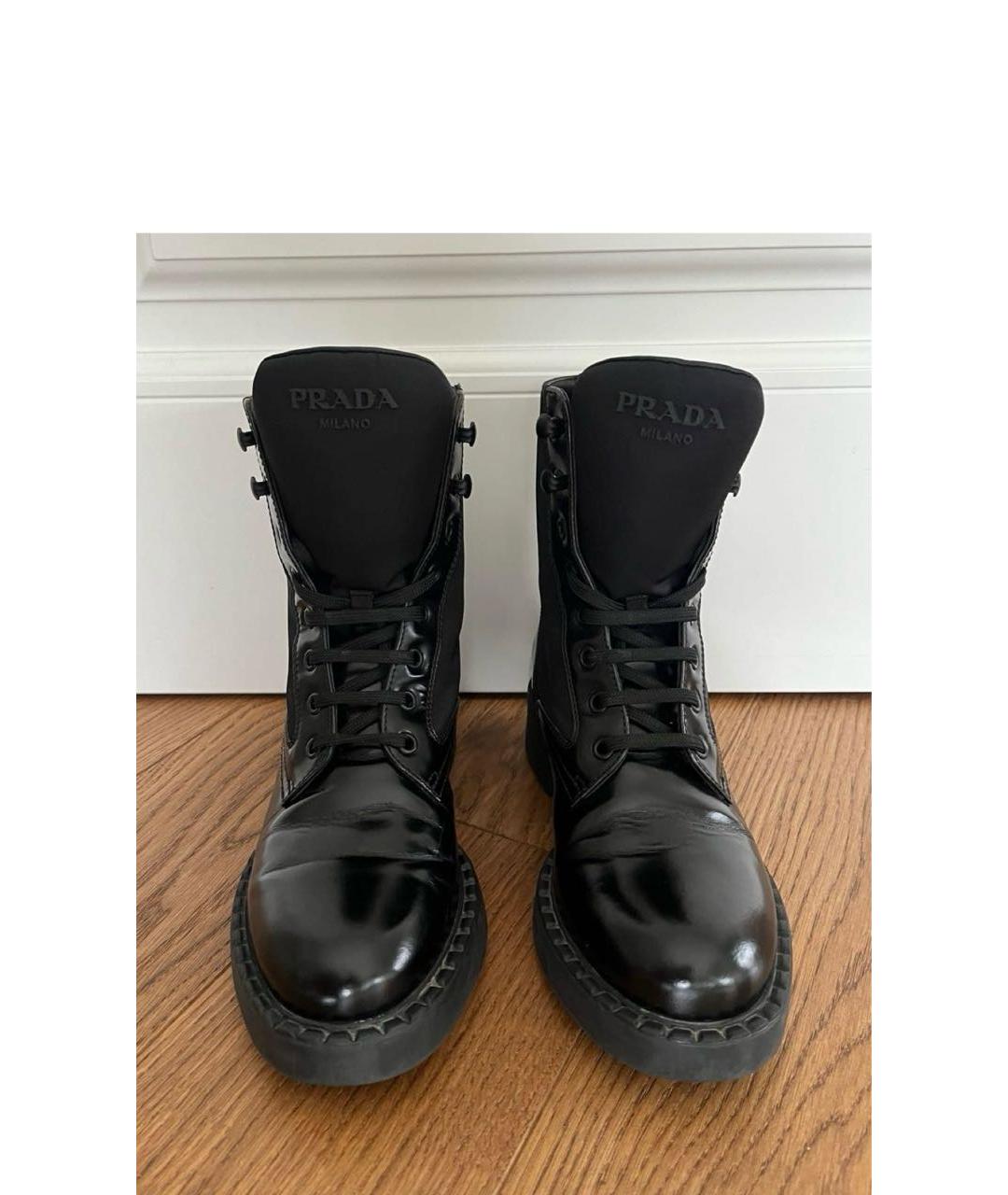 PRADA Черные текстильные ботинки, фото 2