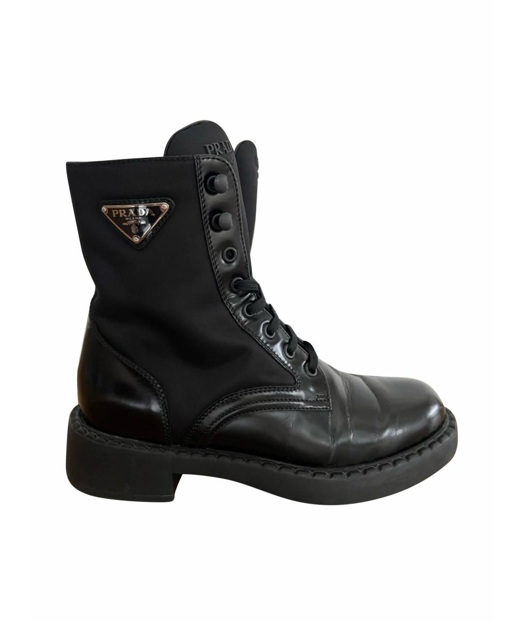 PRADA Черные текстильные ботинки, фото 1