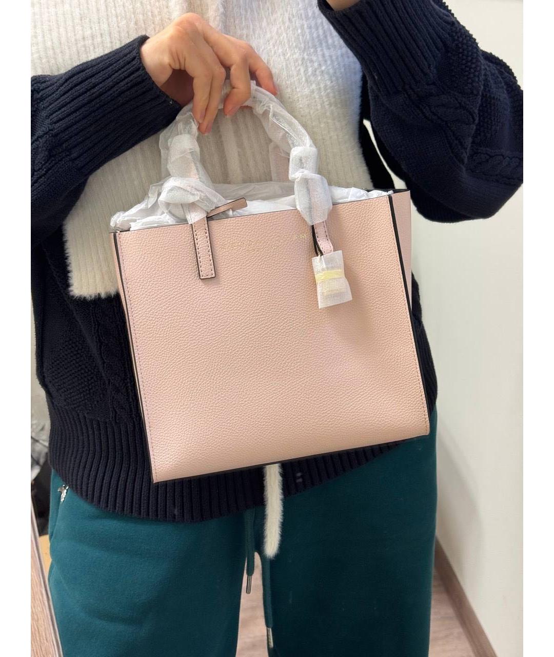 MARC JACOBS Розовая кожаная сумка с короткими ручками, фото 2