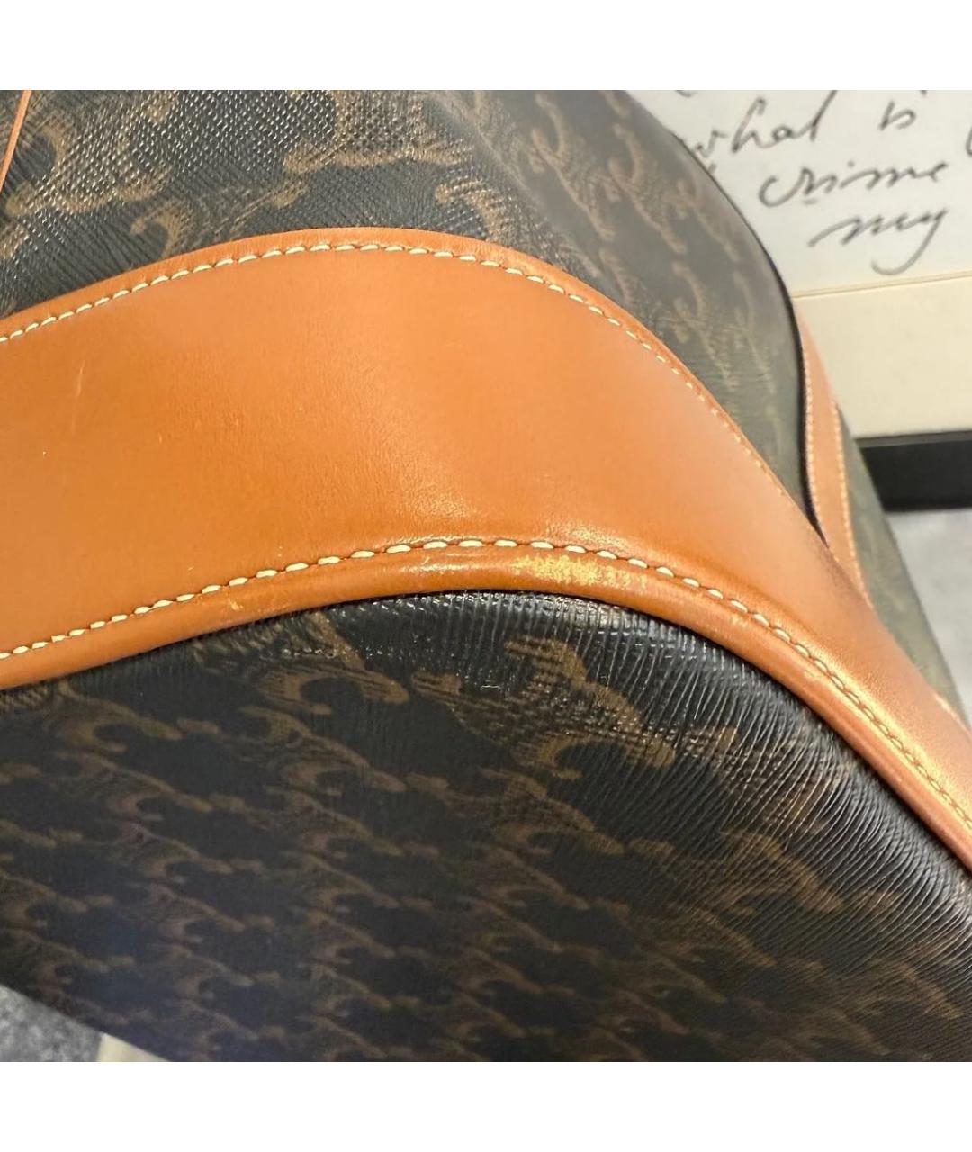 CELINE Коричневая кожаная сумка через плечо, фото 8