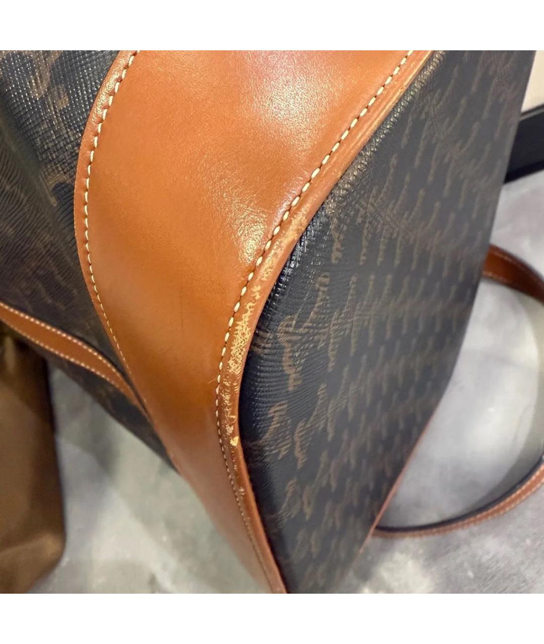 CELINE Коричневая кожаная сумка через плечо, фото 5