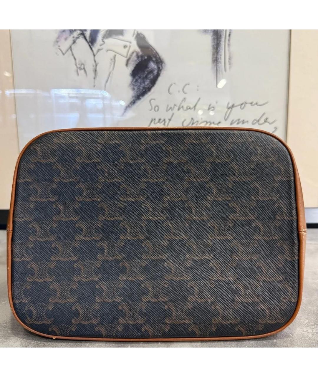 CELINE Коричневая кожаная сумка через плечо, фото 3