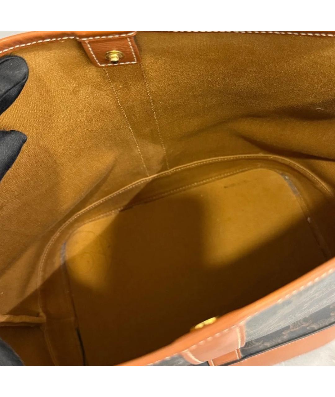CELINE Коричневая кожаная сумка через плечо, фото 4