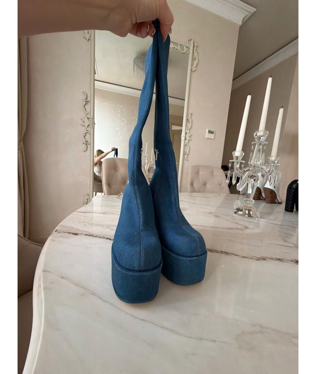 NAKED WOLF Синие замшевые сапоги, фото 2