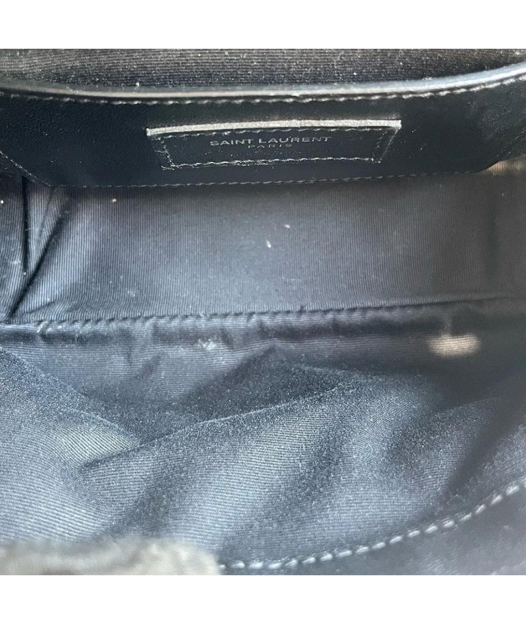 SAINT LAURENT Черная кожаная сумка через плечо, фото 4