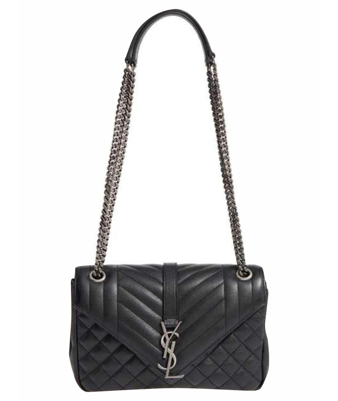 SAINT LAURENT Черная кожаная сумка через плечо, фото 1