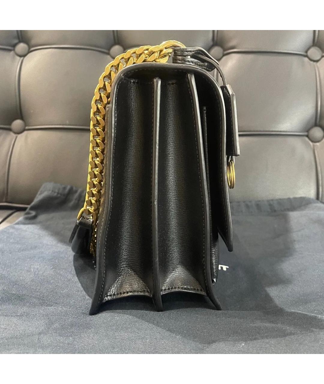 SAINT LAURENT Черная кожаная сумка через плечо, фото 3