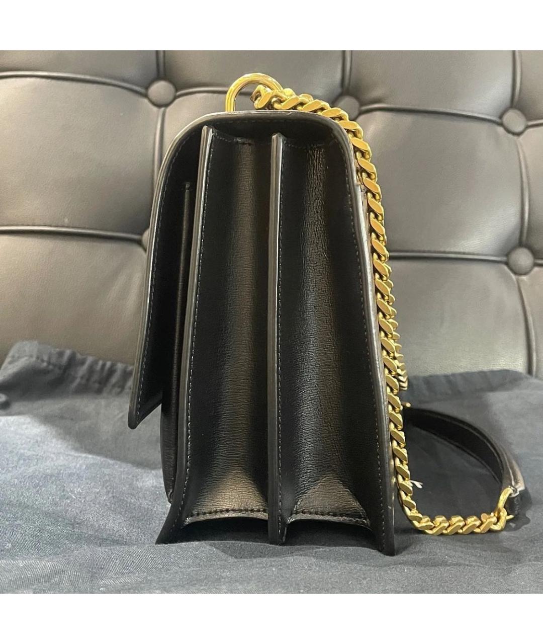 SAINT LAURENT Черная кожаная сумка через плечо, фото 4