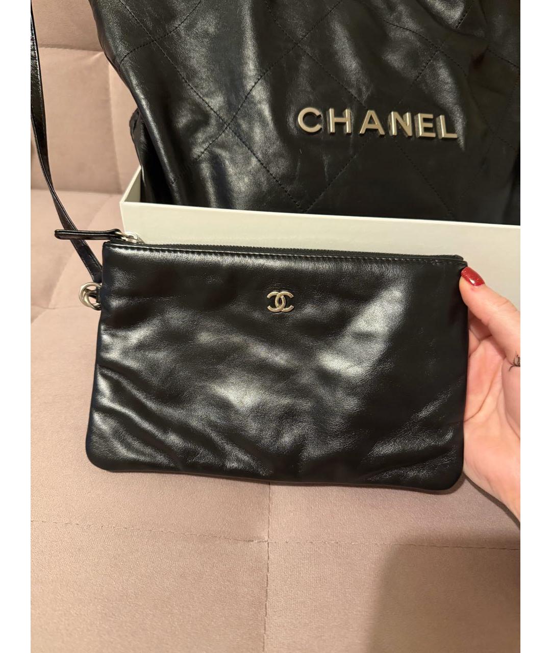 CHANEL Черная кожаная сумка тоут, фото 3