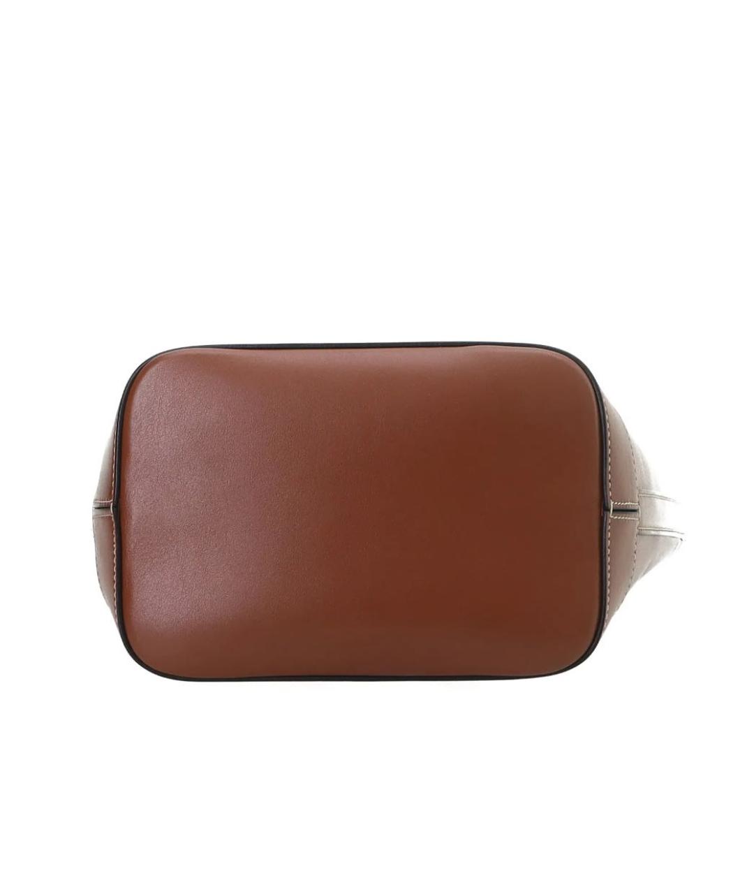 CELINE Коричневая кожаная сумка с короткими ручками, фото 4