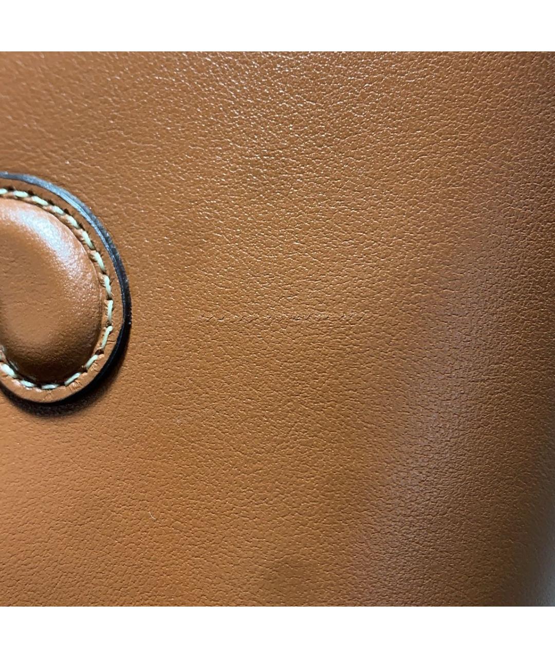 CELINE Коричневая кожаная сумка с короткими ручками, фото 5
