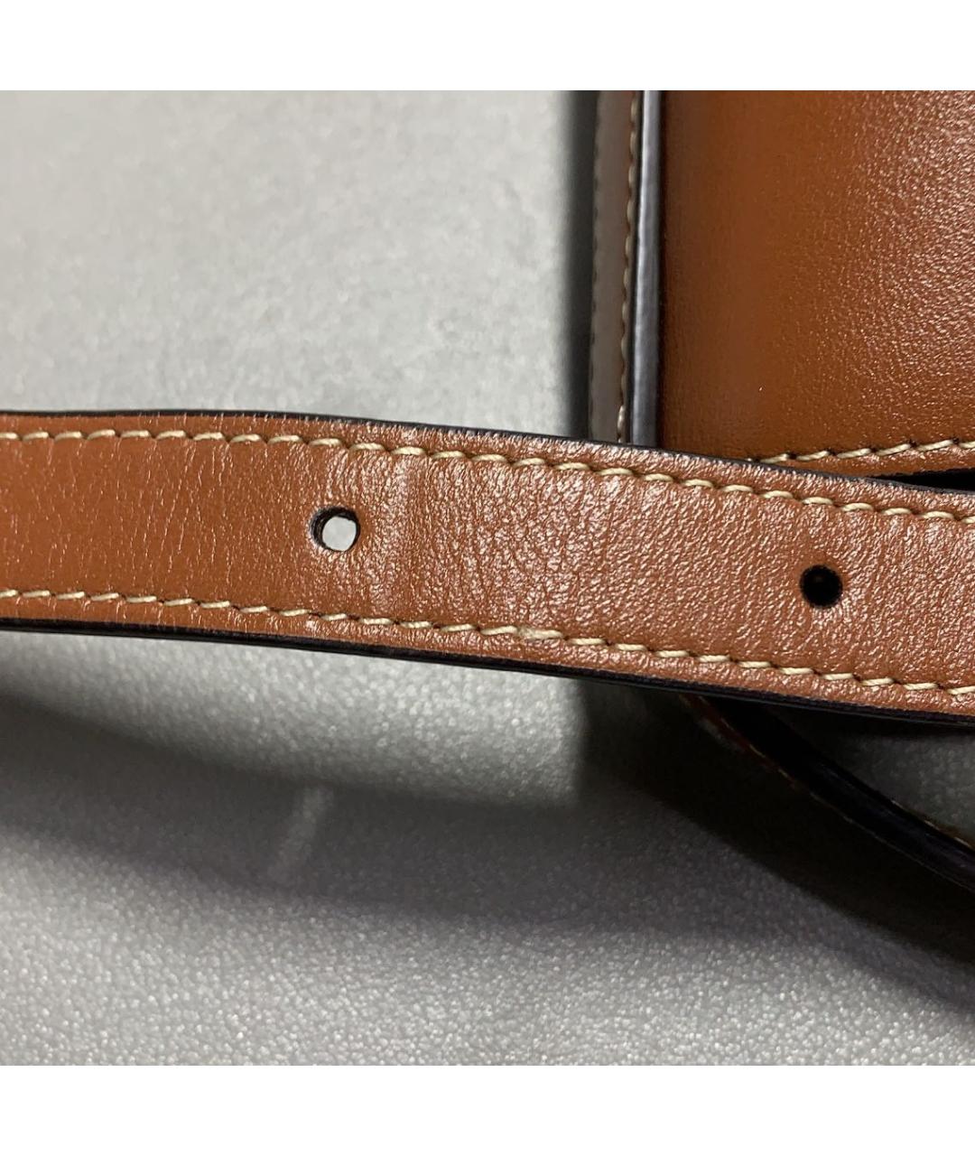 CELINE Коричневая кожаная сумка с короткими ручками, фото 8