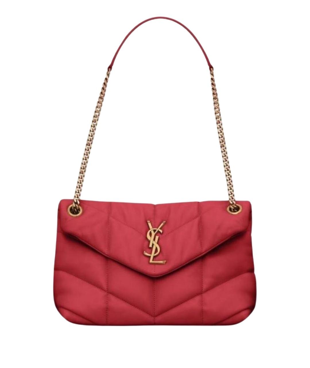 SAINT LAURENT Красная кожаная сумка через плечо, фото 1