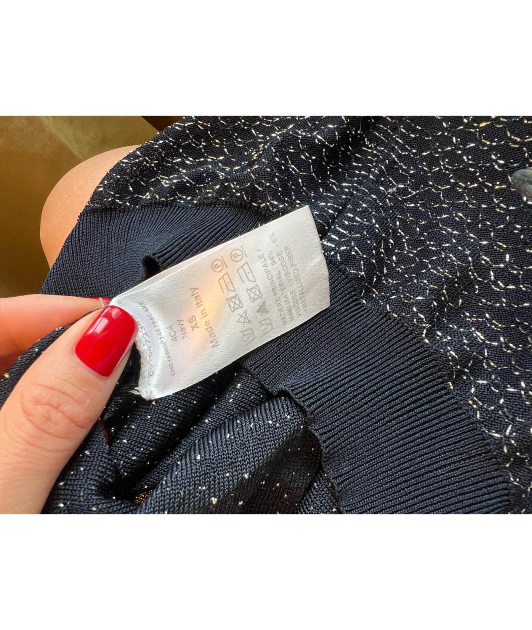 CHLOE Темно-синяя вискозная водолазка, фото 5