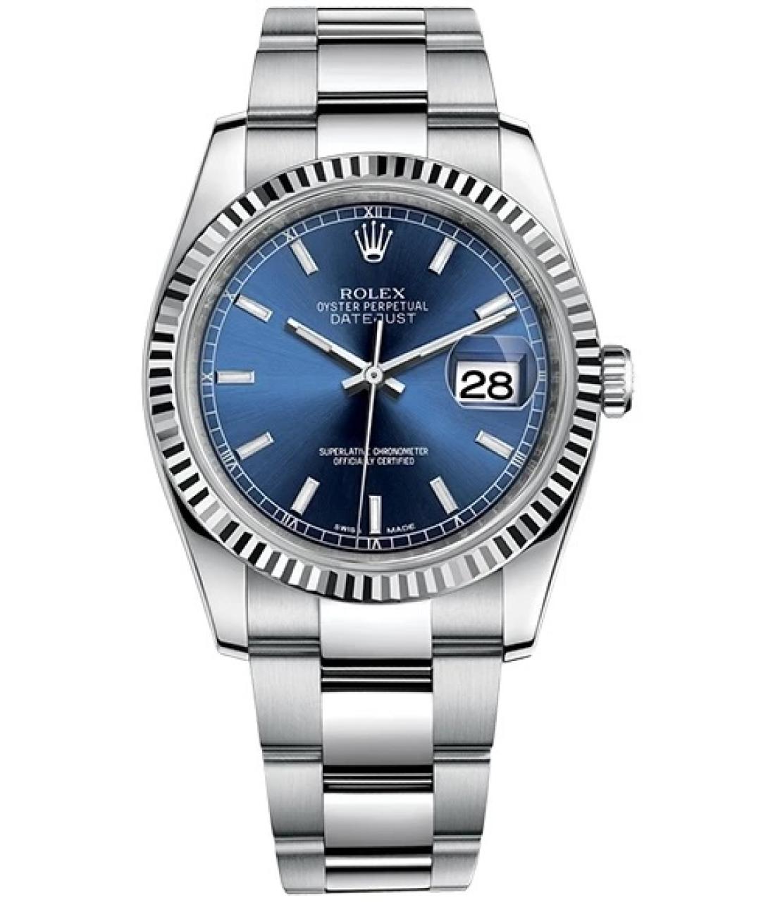 ROLEX Синие часы из белого золота, фото 1