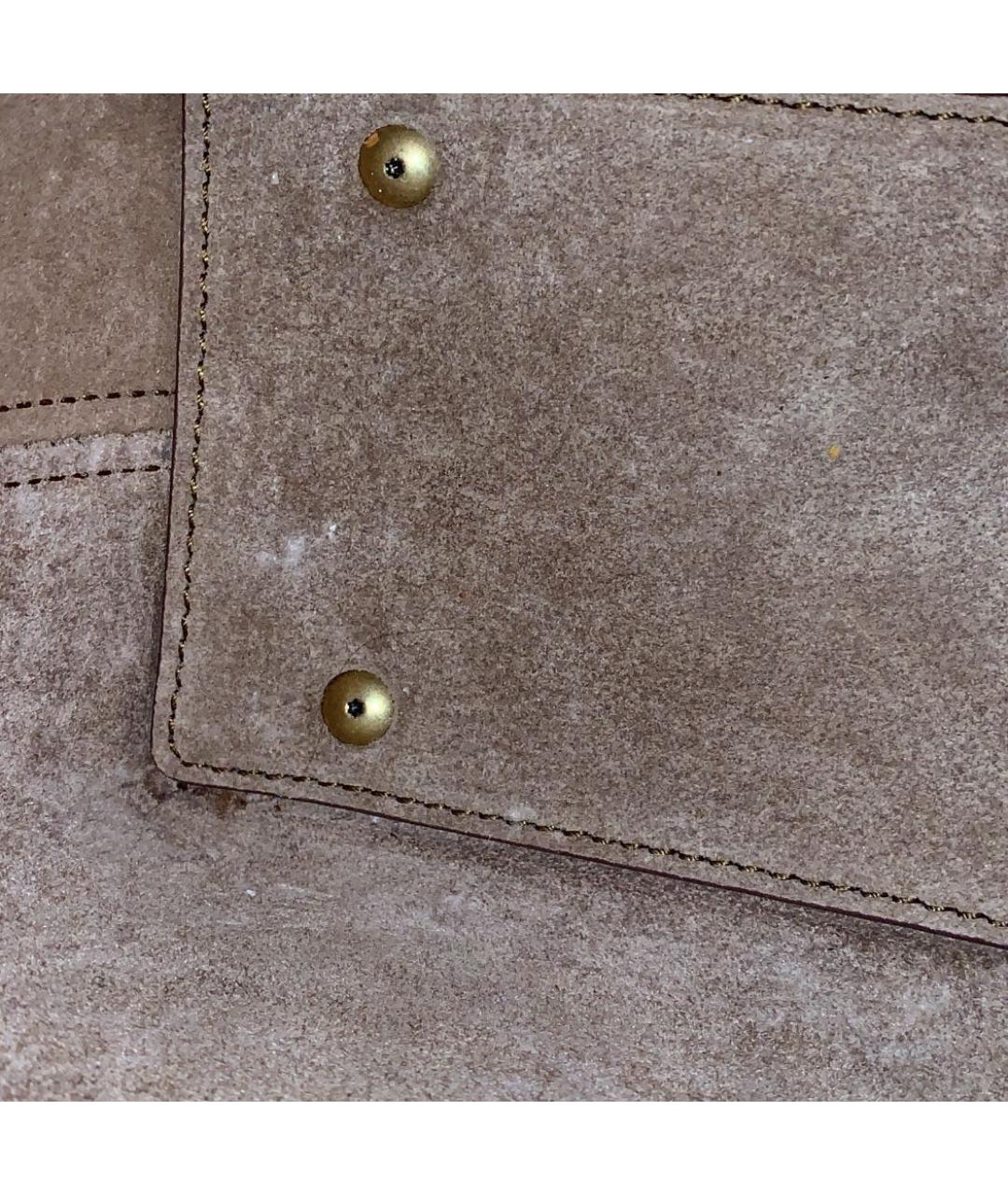 SAINT LAURENT Коричневая кожаная сумка с короткими ручками, фото 8