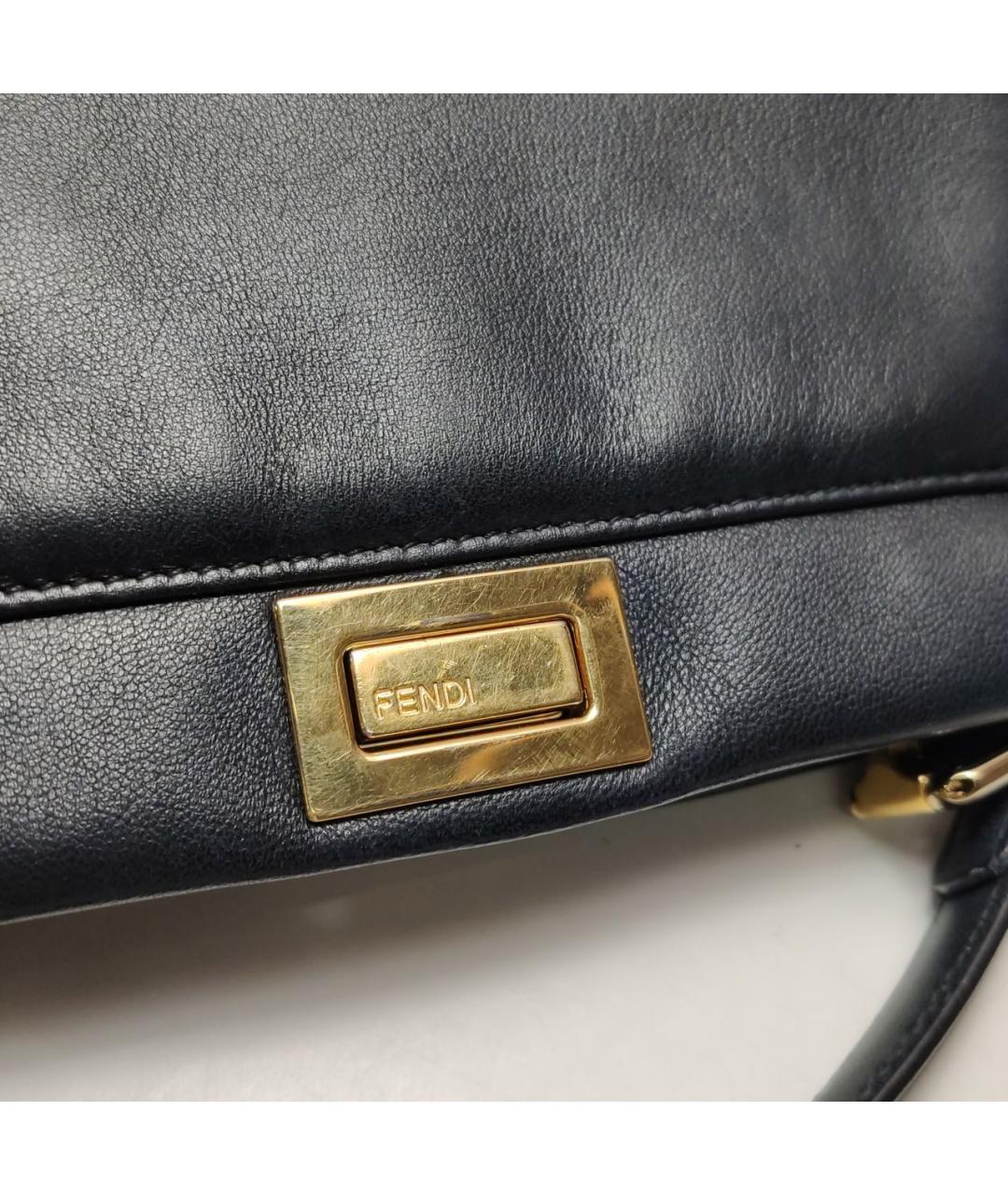 FENDI Черная кожаная сумка через плечо, фото 7