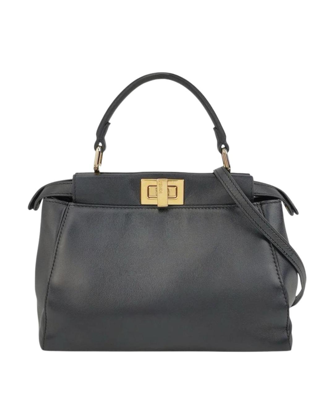 FENDI Черная кожаная сумка через плечо, фото 1