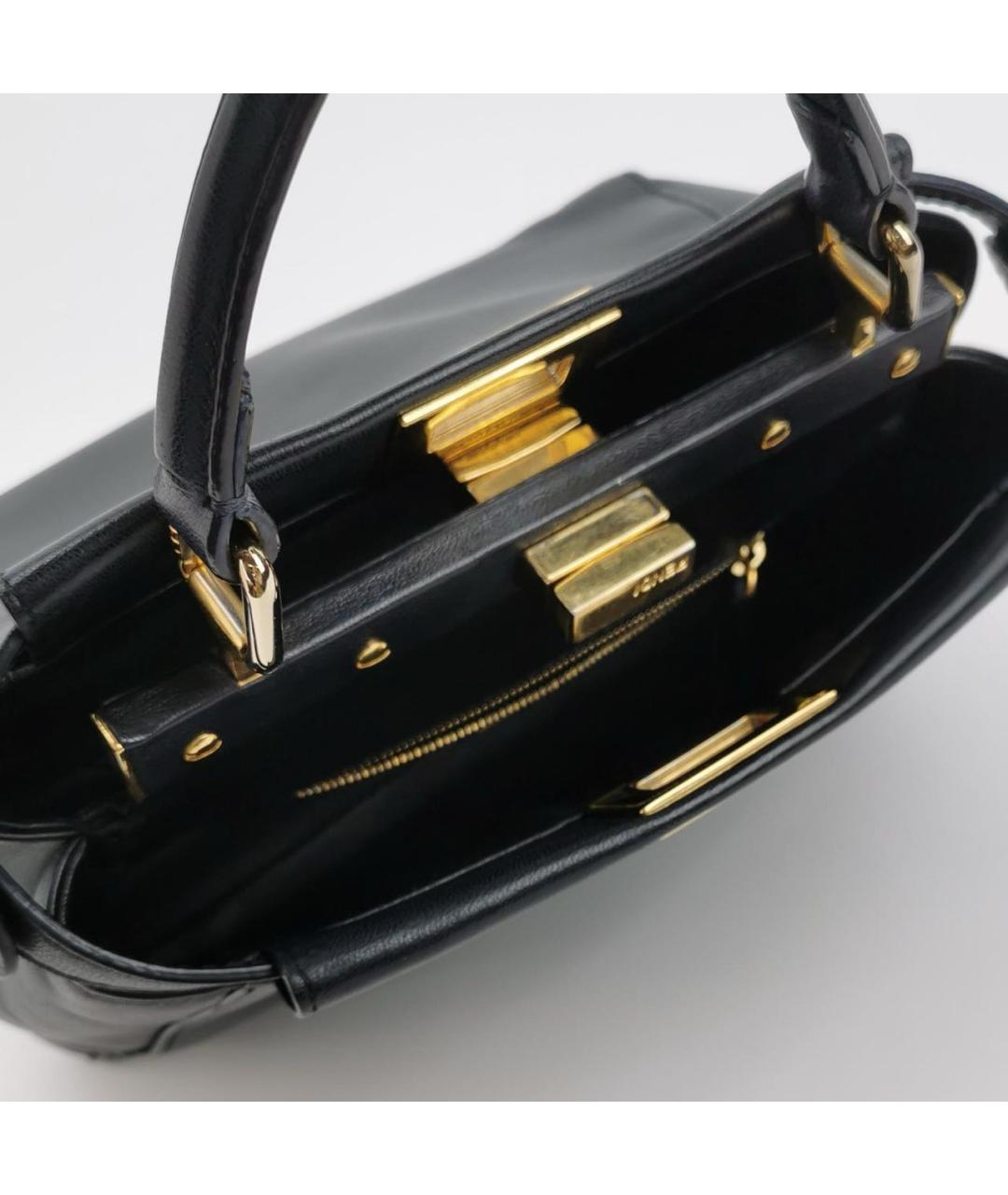 FENDI Черная кожаная сумка через плечо, фото 6