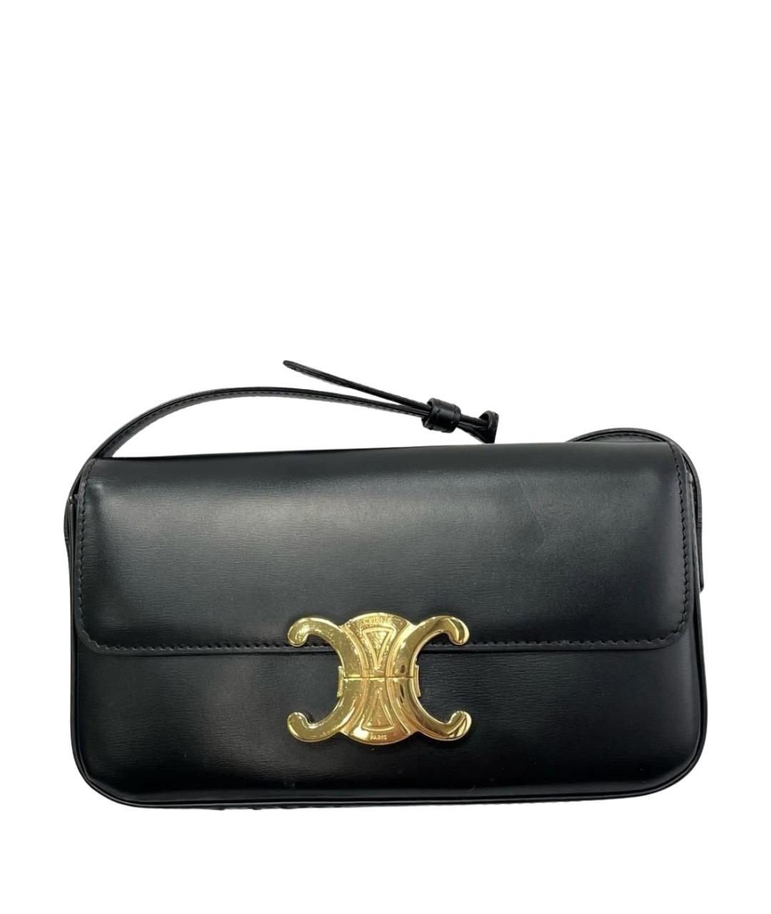 CELINE Черная кожаная сумка через плечо, фото 1