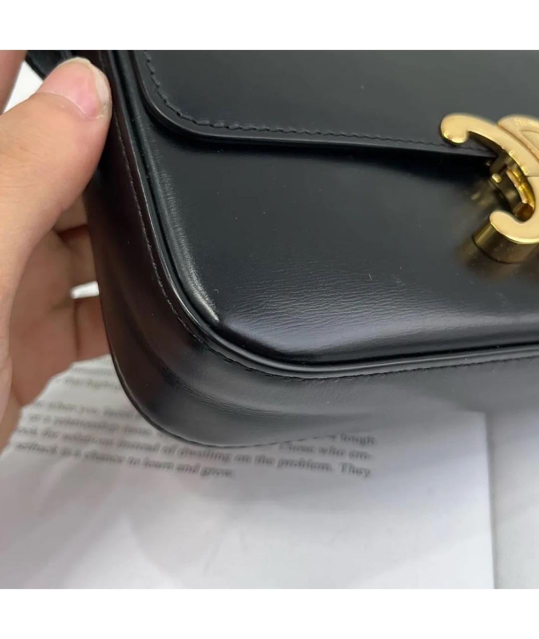 CELINE Черная кожаная сумка через плечо, фото 6