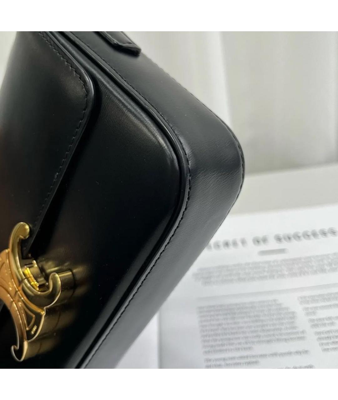 CELINE Черная кожаная сумка через плечо, фото 8