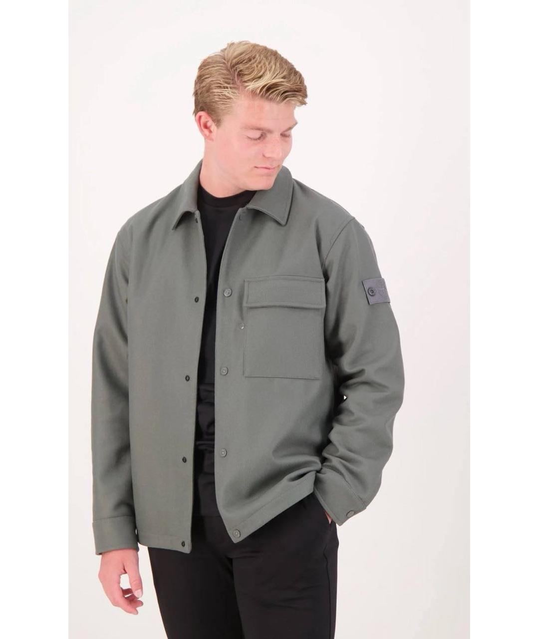 STONE ISLAND Серая шерстяная куртка, фото 2