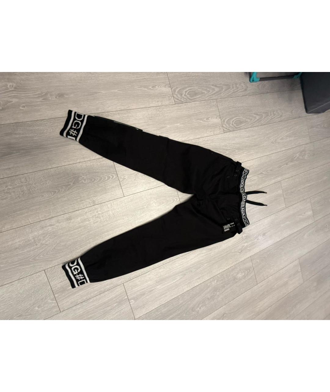 DOLCE&GABBANA Черные хлопковые повседневные брюки, фото 3
