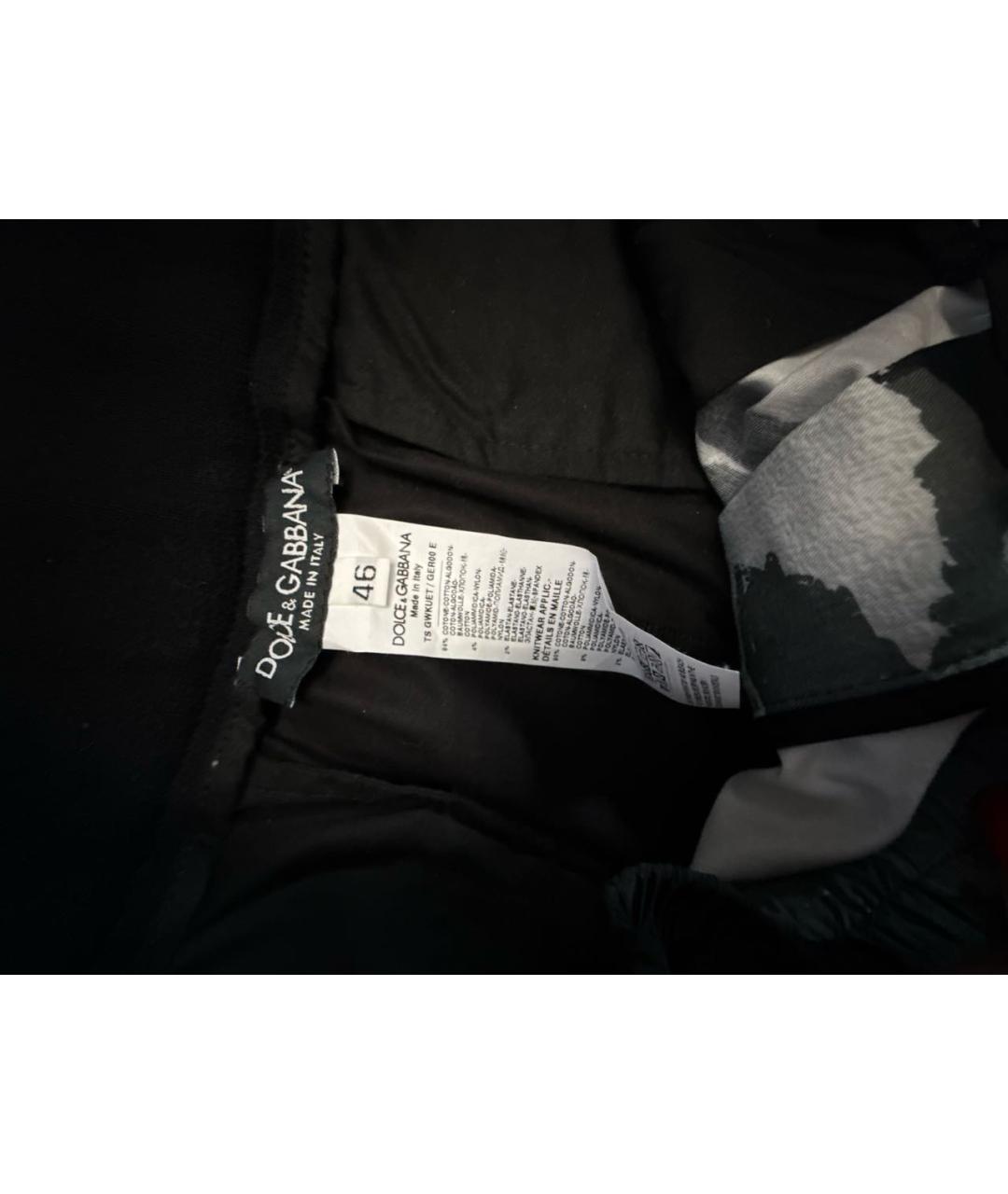 DOLCE&GABBANA Черные хлопковые повседневные брюки, фото 4