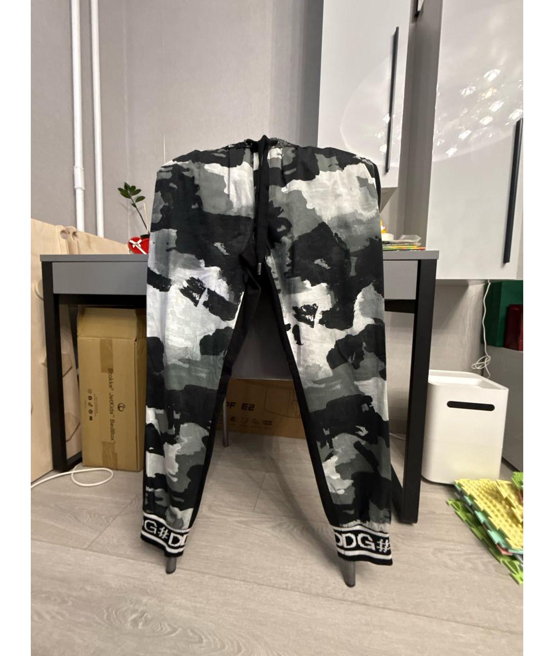 DOLCE&GABBANA Черные хлопковые повседневные брюки, фото 2