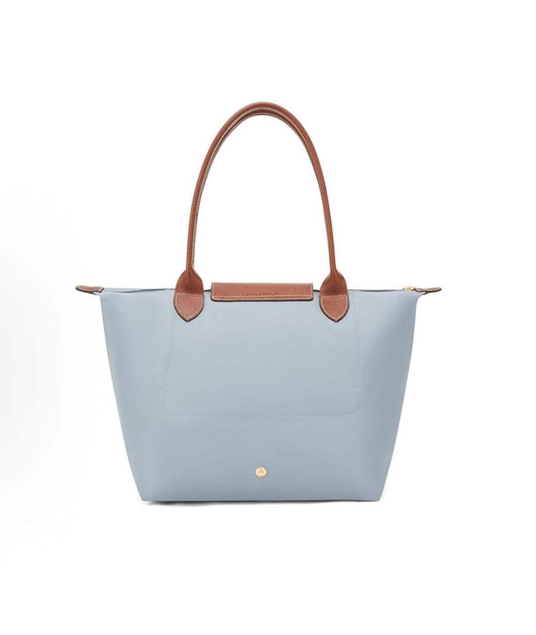 LONGCHAMP Голубая тканевая сумка тоут, фото 3